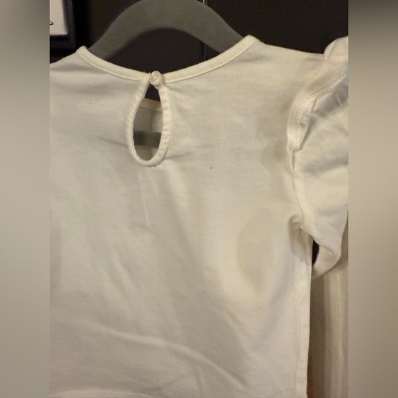 Janie and Jack • 2T • Long Ruffle Sleeve Ballerina Tee with appliqué detail - Picture 7 of 8